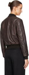 OUR LEGACY Brown Mini Leather Bomber Jacket