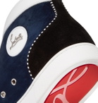 Christian Louboutin - Louis Appliquéd Suede and Leather High-Top Sneakers - Blue