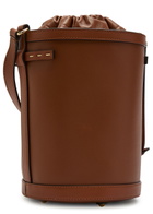 Valentino Garavani Logo-plaque Leather Drawstring Bucket bag - Brown - One Size