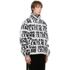 Versace Jeans Couture White Fleece All Over Logo Jacket