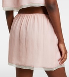 Miu Miu Layered silk chiffon miniskirt