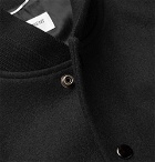 Saint Laurent - Teddy Leather-Trimmed Wool Bomber Jacket - Men - Black