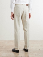 Dunhill - Tapered Cotton-Blend Twill Trousers - Neutrals