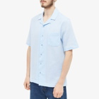 Sunspel Men's Waffle Vacation Shirt in Cool Blue