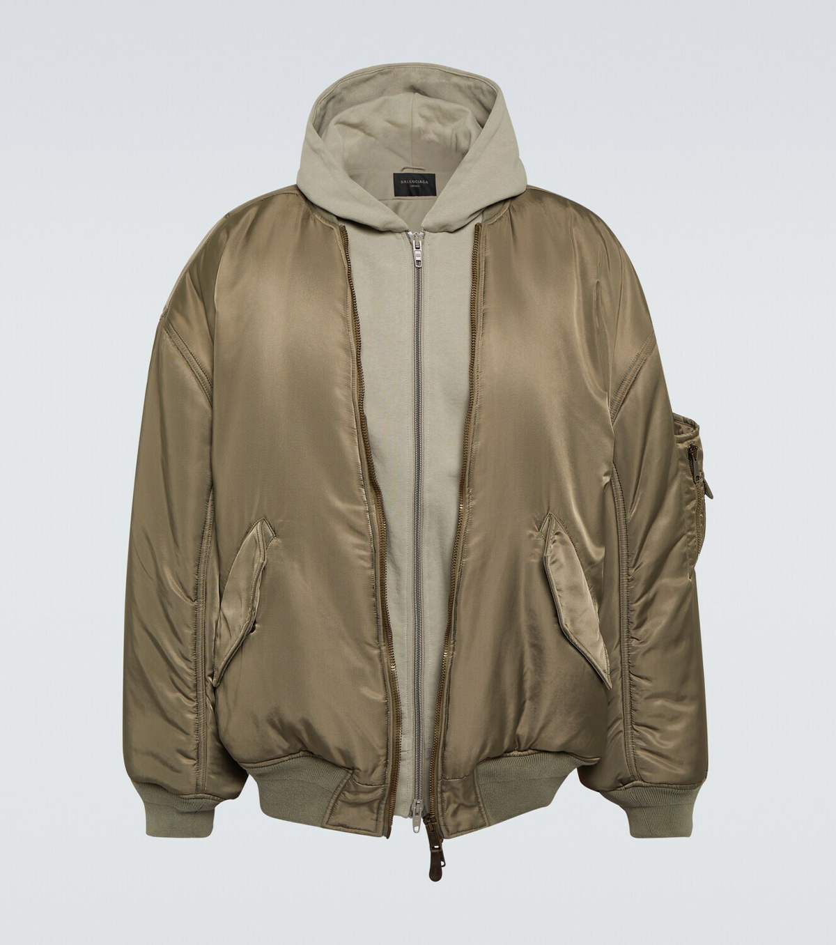 Balenciaga Hooded nylon bomber jacket