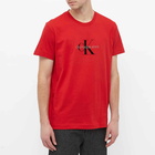 Calvin Klein Men's Archival Monogram Flock T-Shirt in Red