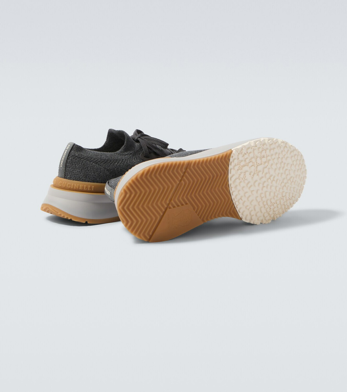 Brunello Cucinelli Leather-trimmed sneakers