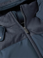Canali - Wool-Panelled Quilted Shell Hooded Down Jacket - Blue