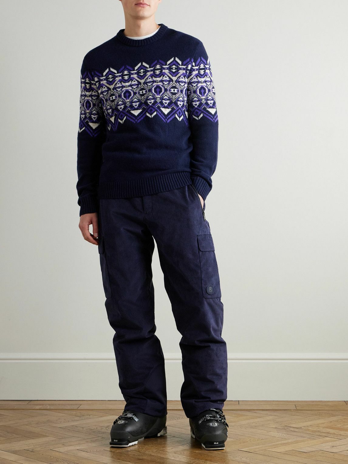 BOGNER - Luci Fair Isle Virgin Wool Sweater - Blue