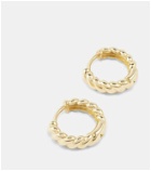 Stone and Strand Brioche 10kt yellow gold hoop earrings