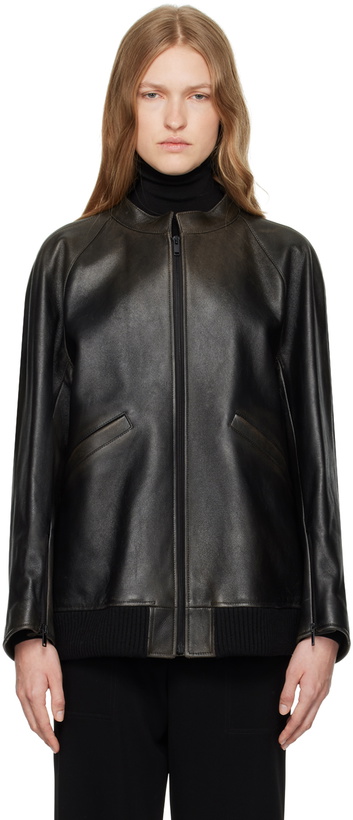Photo: The Row Brown Kengia Leather Jacket