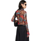 LU'U DAN Red Masked Mesh Turtleneck