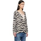 R13 Off-White & Black Printed Oversized Cardigan