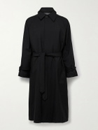 Stòffa - Belted Wool Trench Coat - Black