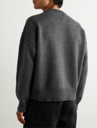 AMI PARIS - ADC Logo-Intarsia Wool Sweater - Gray