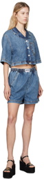 Moschino Jeans Blue Heart Pocket Denim Shorts