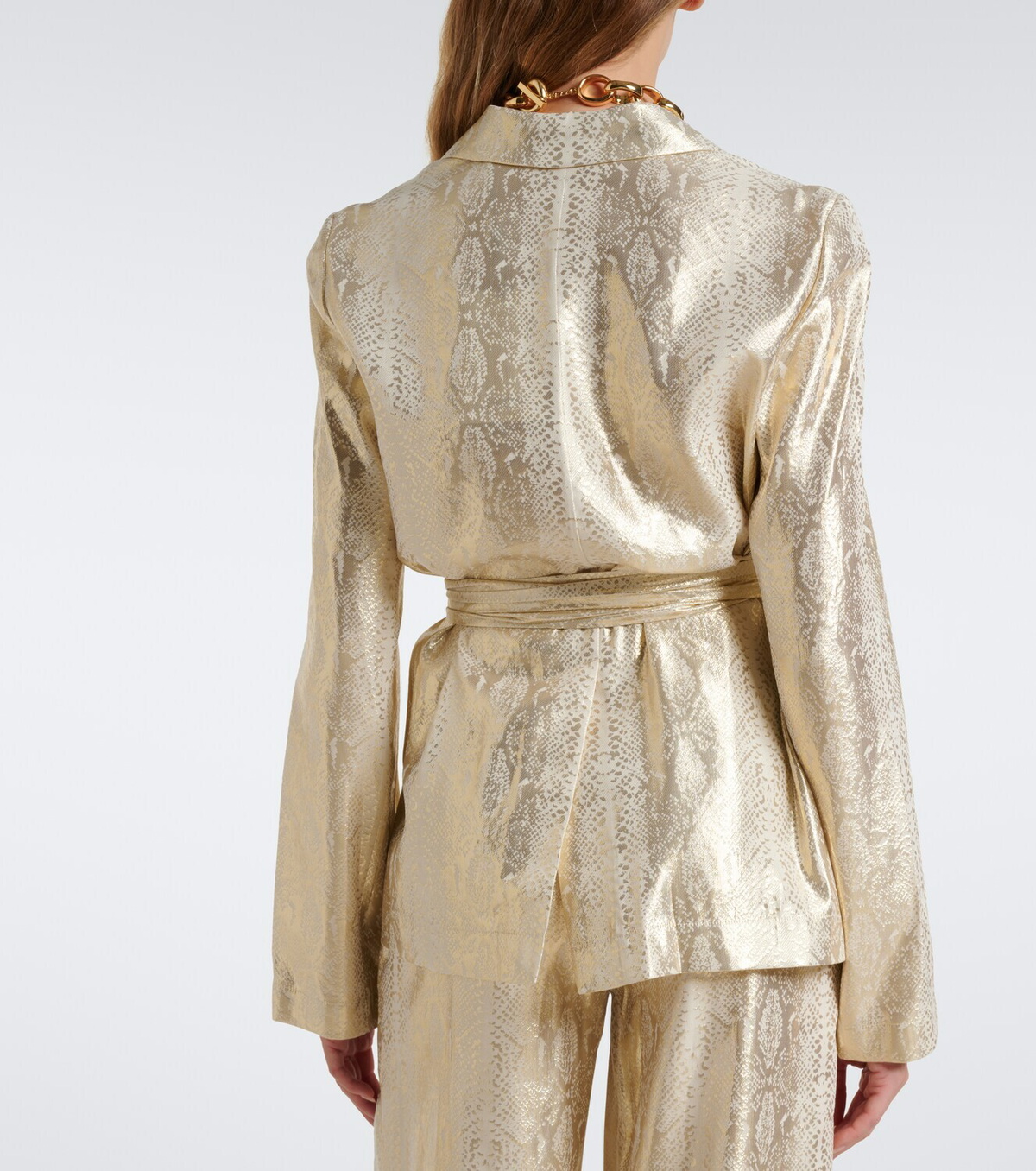 Joseph Ashner snake-print silk-blend lamé blazer