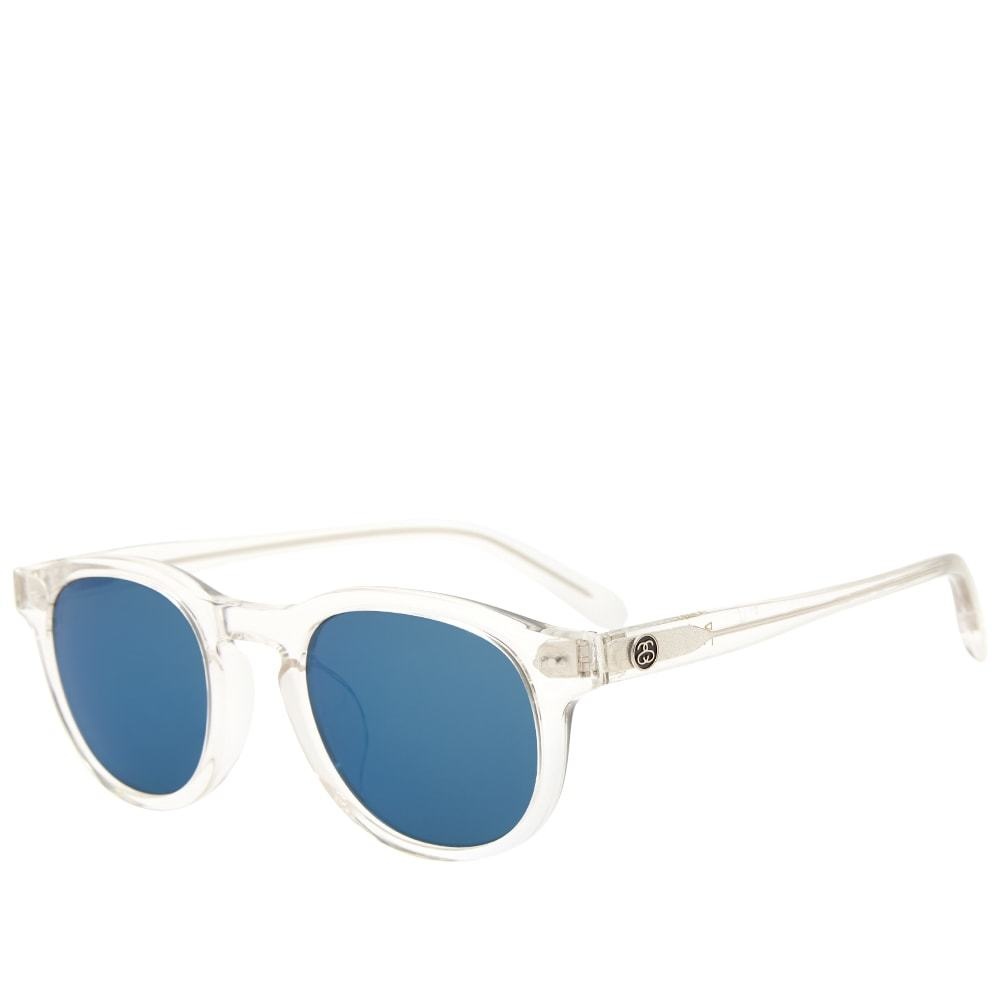 Photo: Stussy Romeo Sunglasses Translucent & Blue Mirror