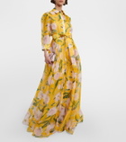 Carolina Herrera Floral silk chiffon gown
