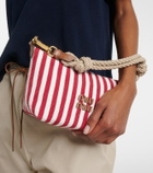 Miu Miu Striped leather-trimmed top-handle bag