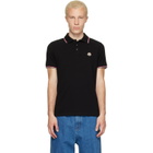 Moncler Black Tricolor-Trimmed Cotton Piquet Polo