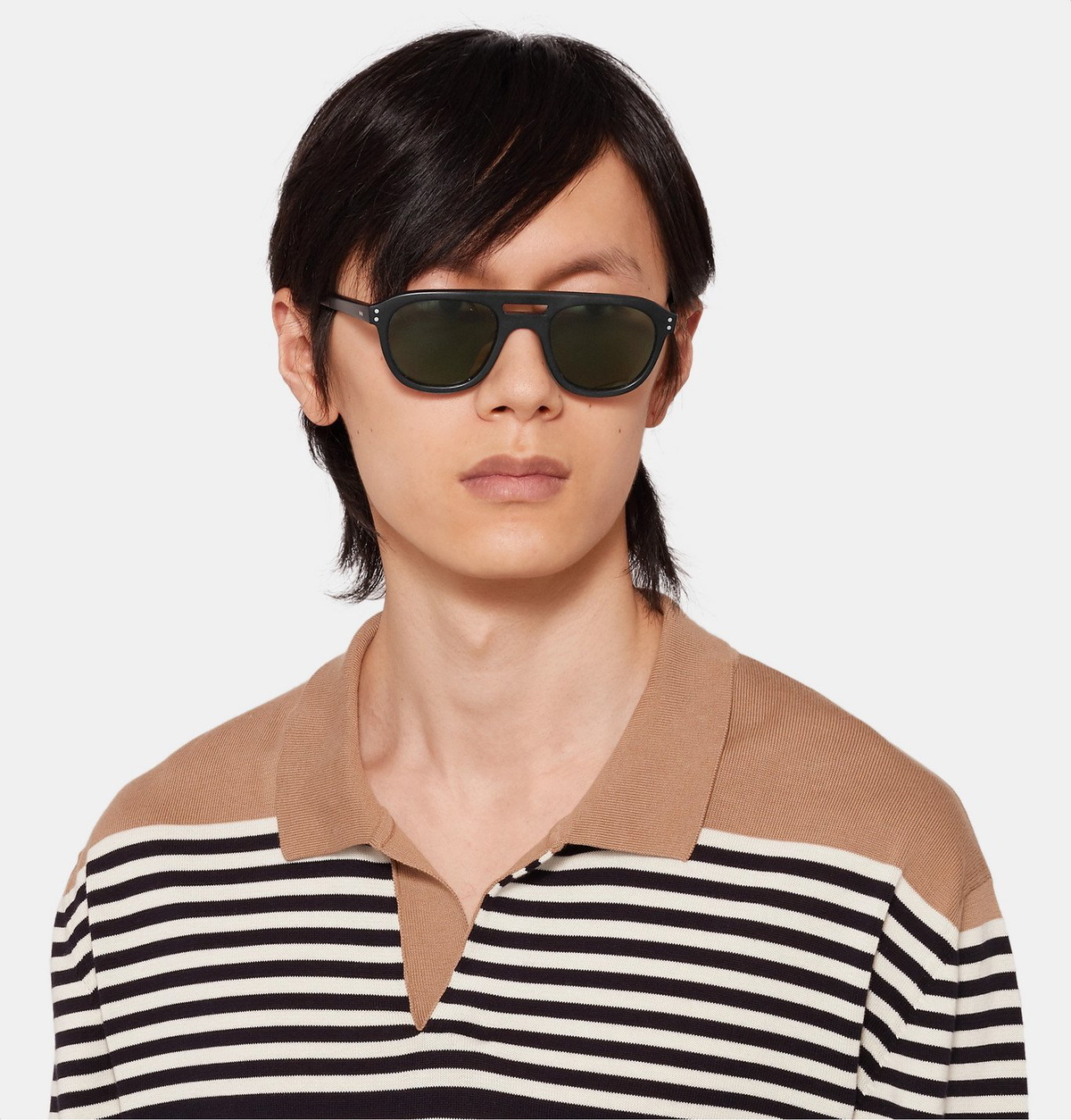 E.B. Meyrowitz - The Neutra Aviator-Style Matte-Acetate Polarised Sunglasses - Black