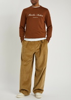 Moncler Logo-embroidered Cotton-blend Sweatshirt Orange