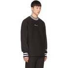 Champion Reverse Weave Black Small Script Logo High Neck Sweatshirt