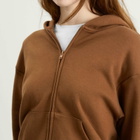SKIMS Women's Cotton Fleece Classic Zip Up Hoodie in Bison