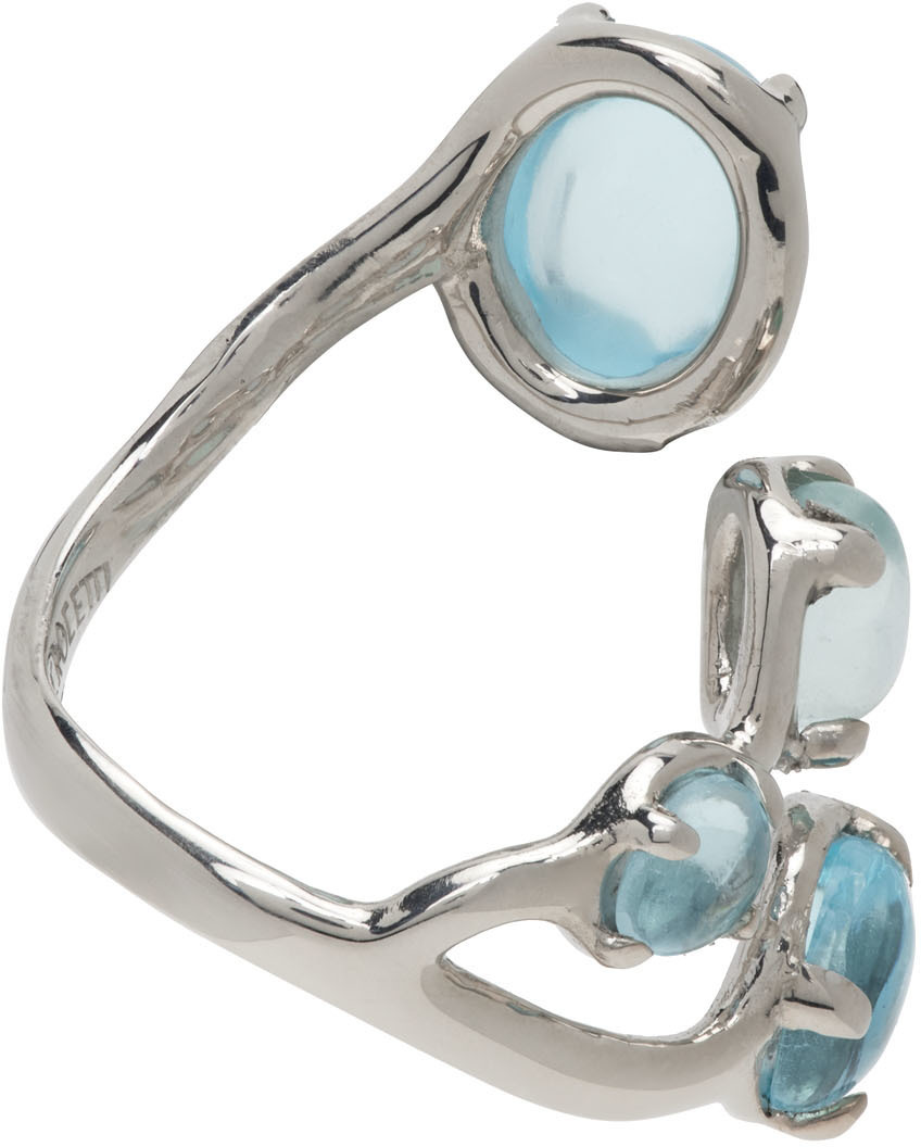 Alan Crocetti SSENSE Exclusive Silver Topaz Droplet Ring