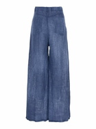 Merci Blue Pants With Elastic Waist With Drawstring And Lightweight Design In Fabric Woman
