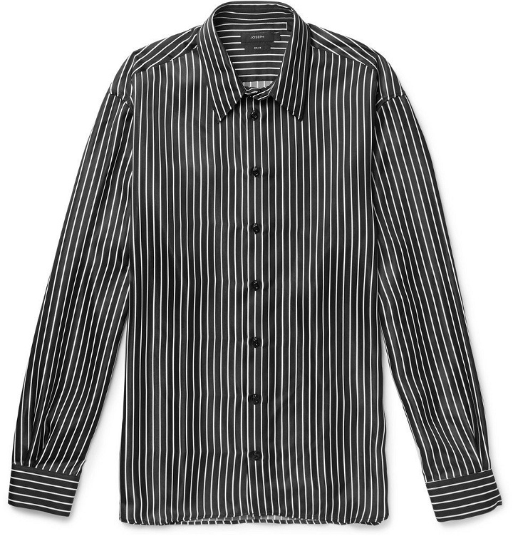 Photo: Joseph - Oversized Pinstriped Satin Shirt - Men - Black