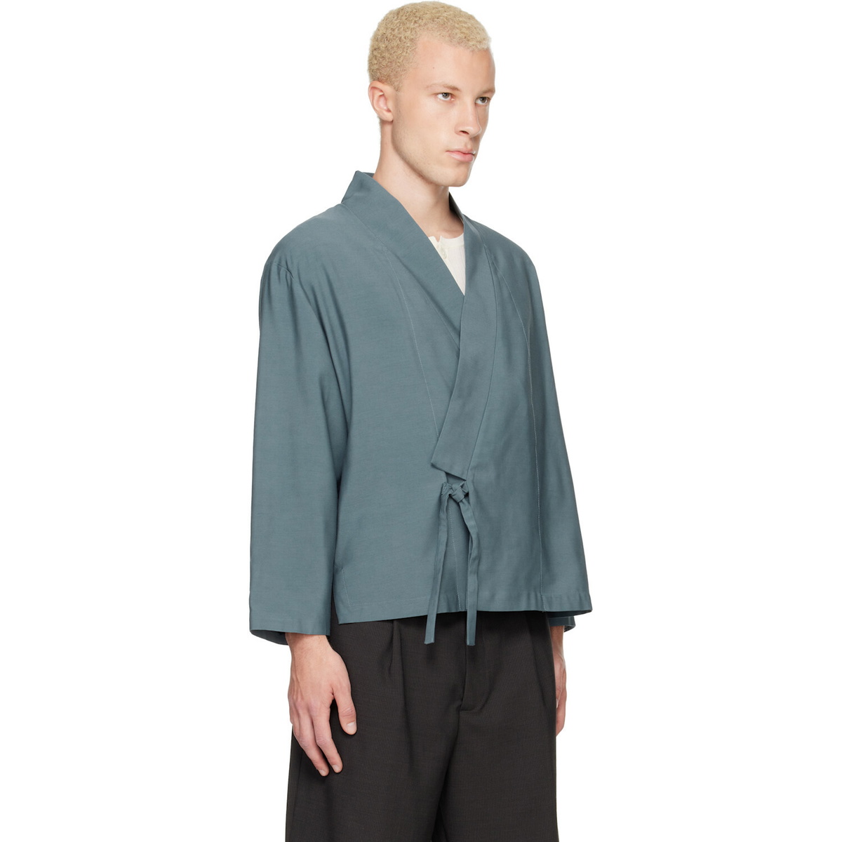 Kenzo Navy Kenzo Paris Viscose & Wool Kimono Jacket
