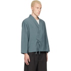 Kenzo Navy Kenzo Paris Viscose & Wool Kimono Jacket