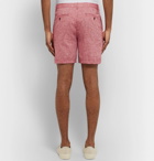 Club Monaco - Baxter Stretch Linen and Cotton-Blend Chambray Shorts - Brick