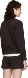 Maison Kitsuné Brown Baby Fox Half Zip Sweatshirt