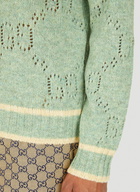 GG Perforated Sweater in Green