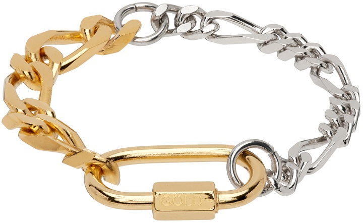 Photo: IN GOLD WE TRUST PARIS Gold & Silver Figaro Chain Bracelet