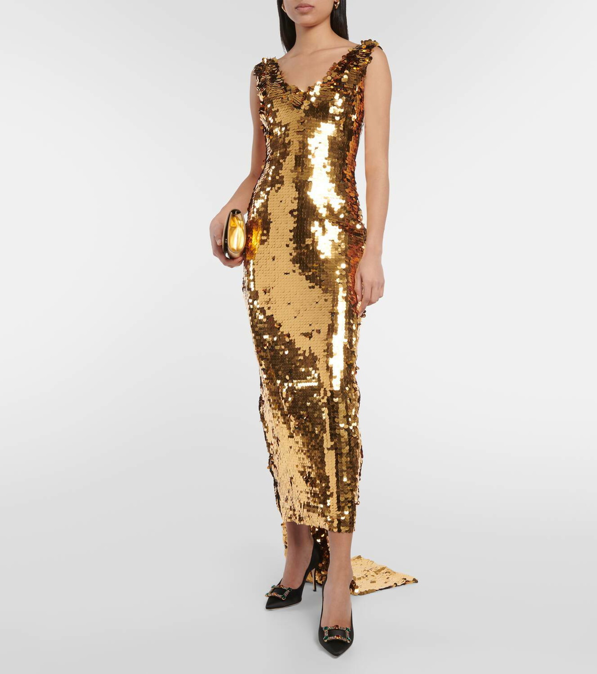 green emerald velvet dress Gold Metallic Seersucker Mara Midi Dress
