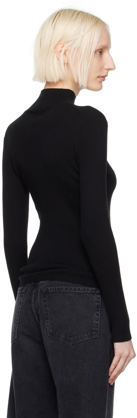 Maison Kitsuné Black Baby Fox Patch Turtleneck Maison Kitsune