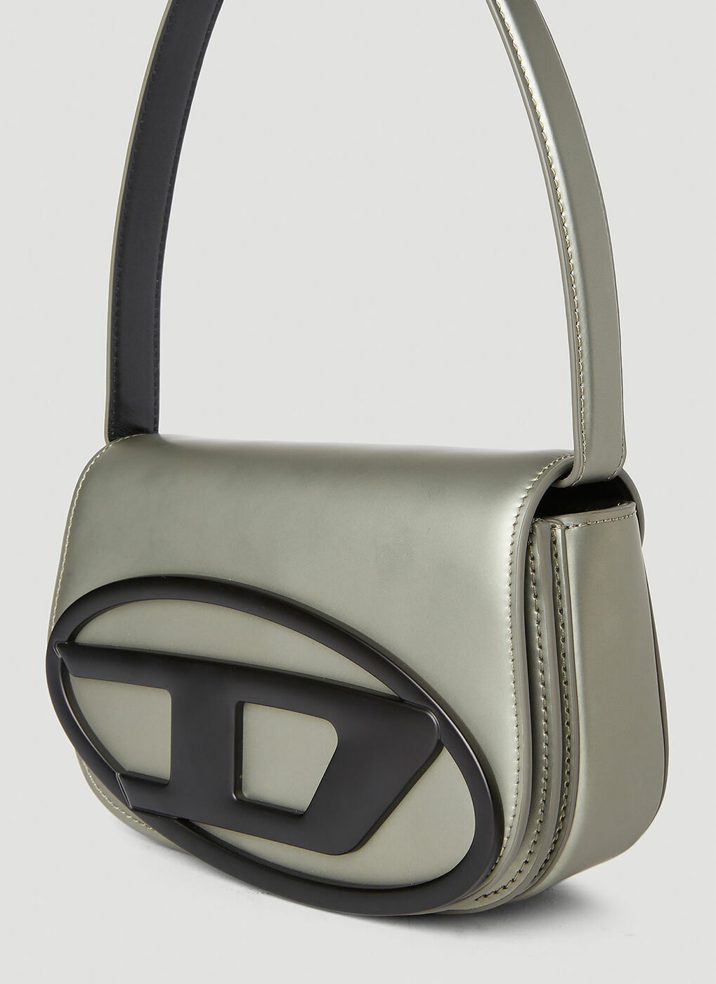 Diesel 1DR Metallic Shoulder Bag - Silver for Women