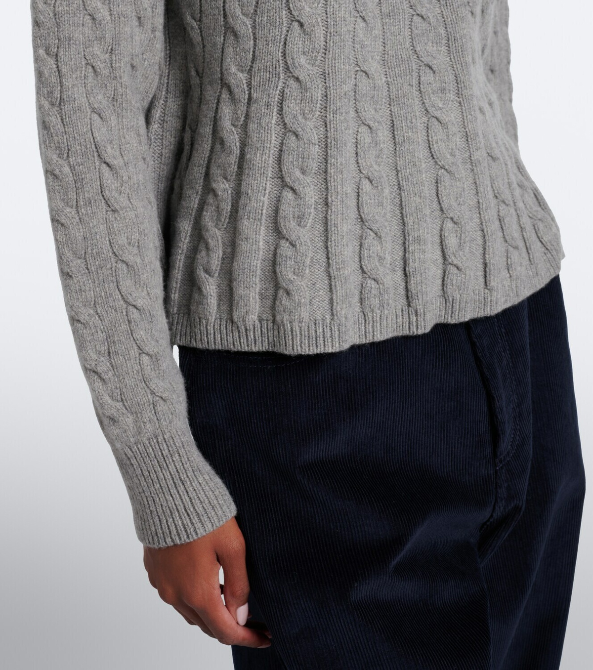 Polo Ralph Lauren Cable-knit wool and cashmere polo sweater