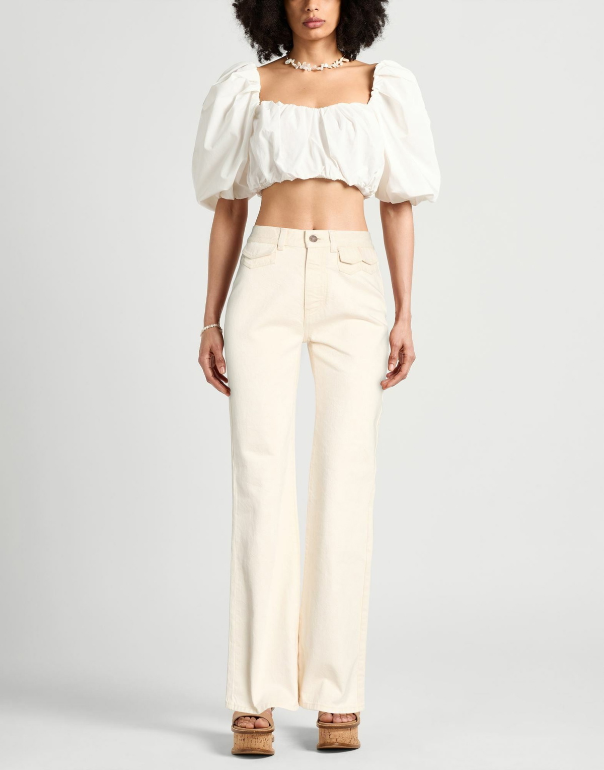 Chloé Womens Jeans Ivory