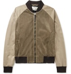 Acne Studios - Suede and Cotton-Twill Bomber Jacket - Green