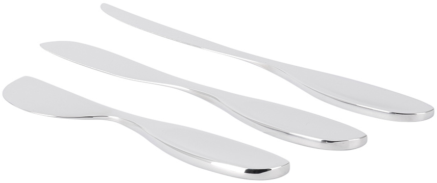 Georg Jensen Silver Alfredo Cheese Knives Set, 3 pcs