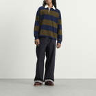 A.P.C. Men's Isaac Block Stripe Rugby Shirt in Dark Navy