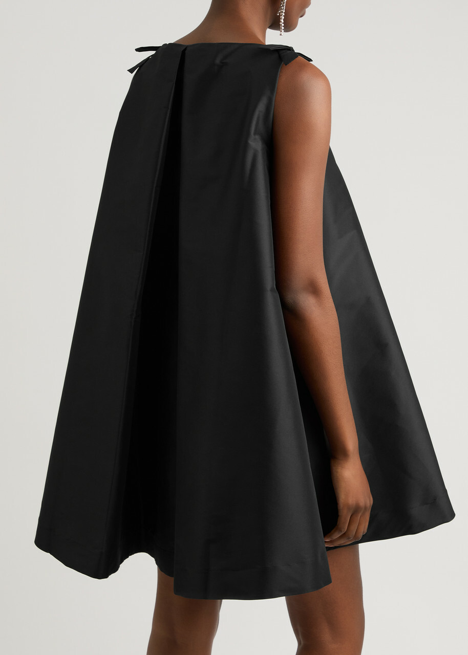 Bernadette Melody Flared Taffeta Mini Dress Black