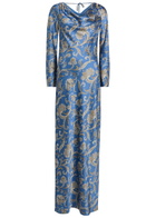 Veronica Beard Ember Paisley-print Silk-blend Maxi Dress Blue