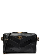 Valentino Garavani Vlogo Panelled Leather Shoulder bag - Black - One Size