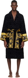 Versace Black 'I Heart Baroque' Bathrobe